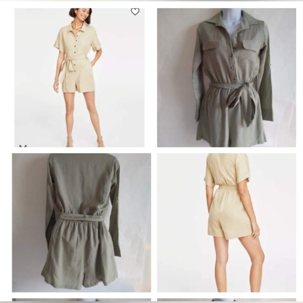 Women's Sim & Sam long sleeve, Safari Romper, size X-Small, long sleeve with rol